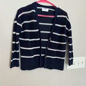 Blue and White Striped Cardigan. Size Small. Like new